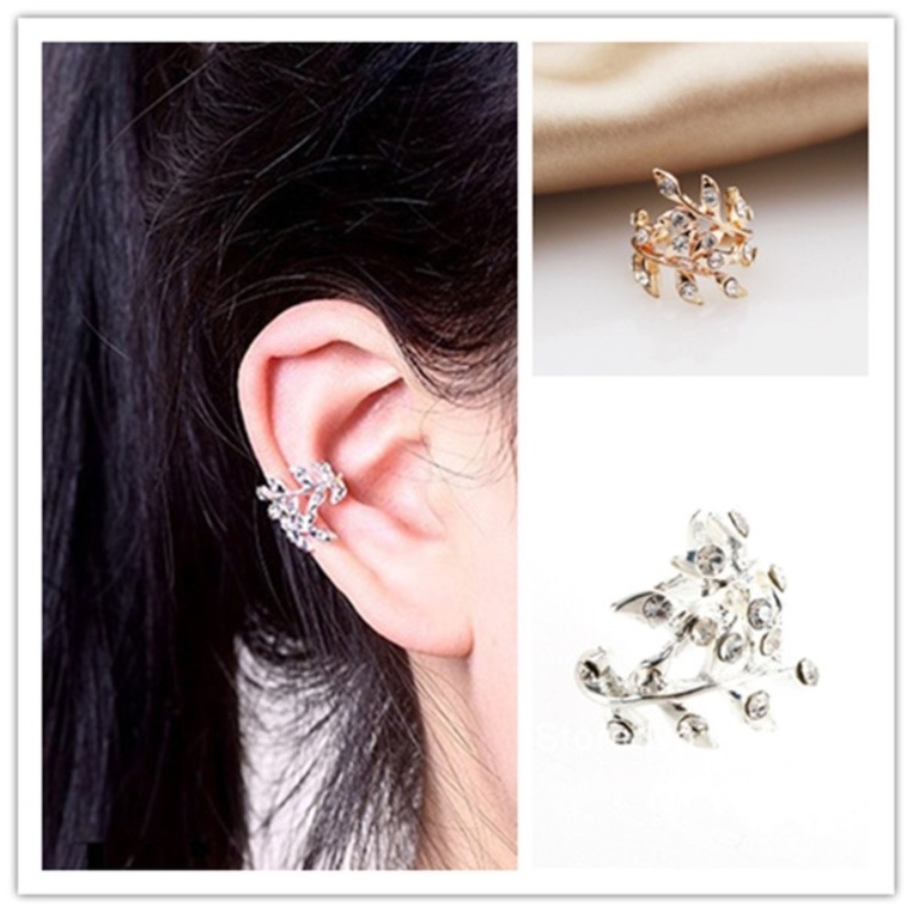 π Awesome Pierce-less leaf vine ear cuff in gold or silver π - Picture 1 of 8